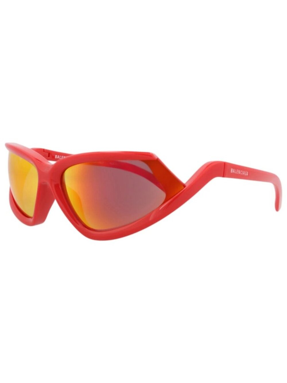 New Balenciaga Women's Sunglasses Shield Wrap Bio Injection Frame Unisex Red Red